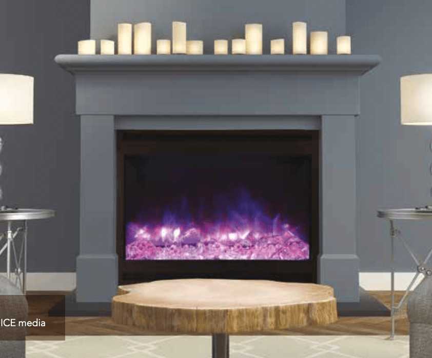 Zero Clearance Fireplace with Square Steel Surround