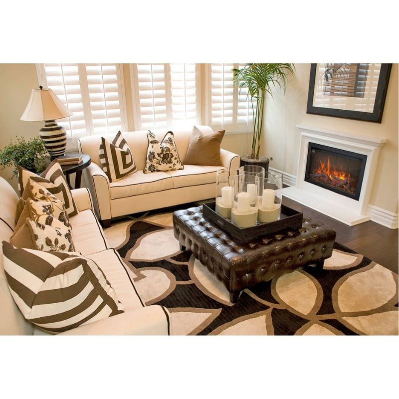 Traditional Electric Fireplace w/Log Set by Amantii