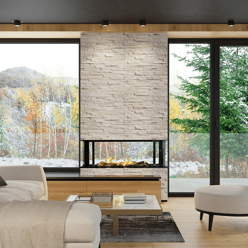 The LYON See Through Gas Fireplace Display