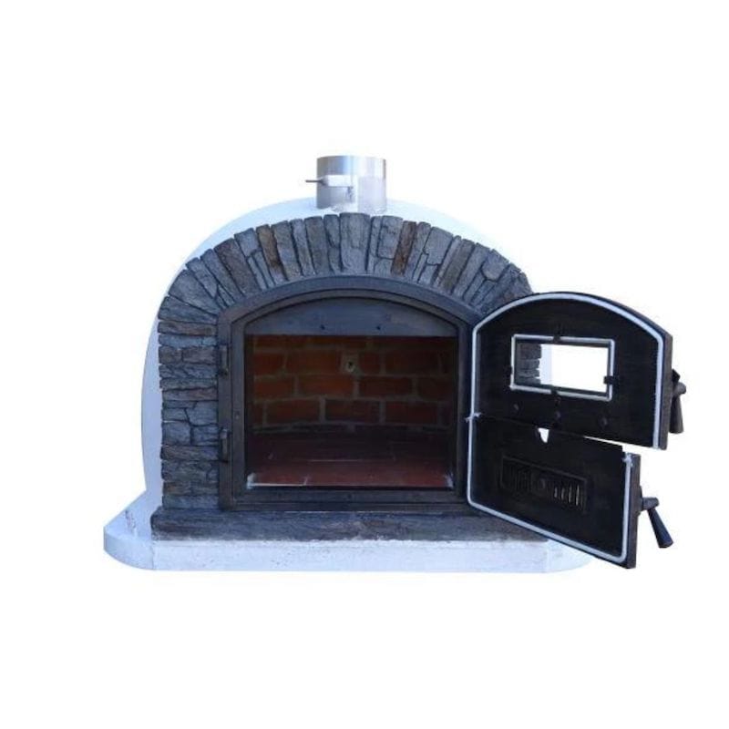 Ventura PREMIUM Preto Brick Pizza Oven Doors Open
