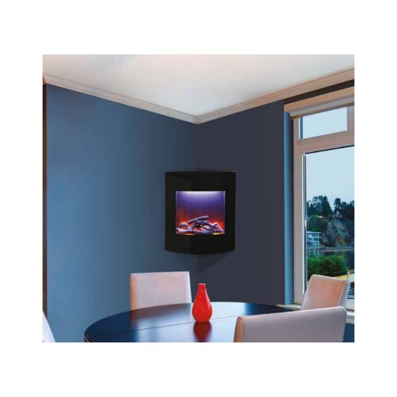 Zero Clearance Corner Fireplace with Curved Surround