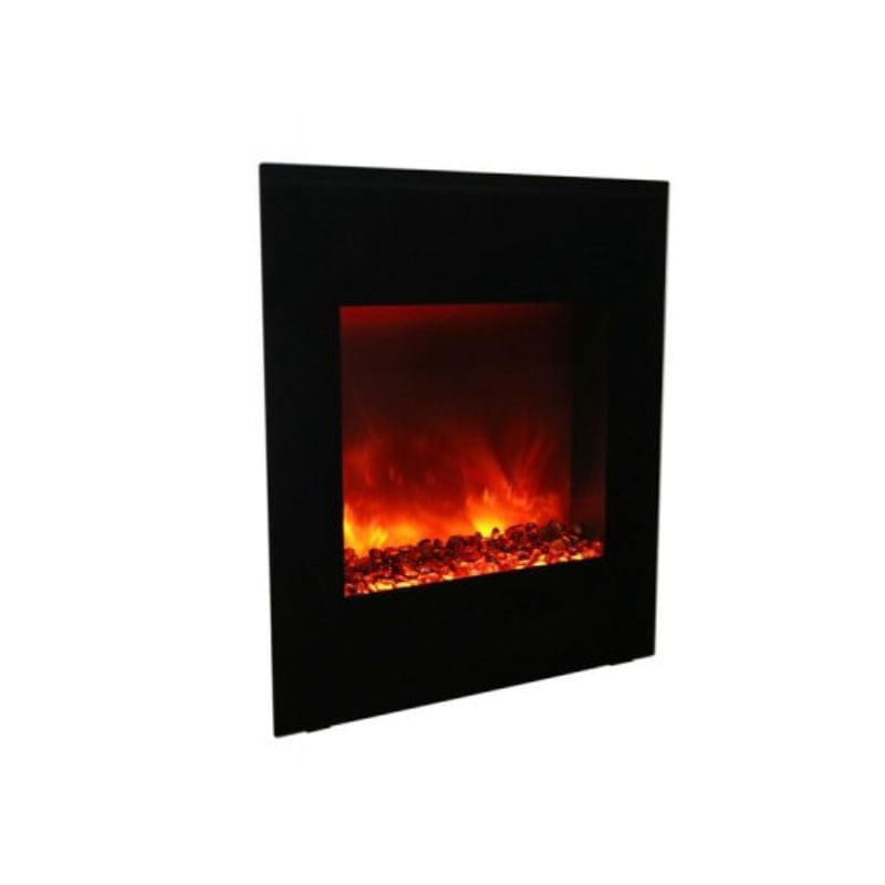 Zero Clearance Corner Electric Fireplace with Black Glass Surround by Amantii