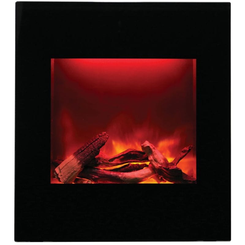 Zero Clearance Corner Electric Fireplace with Black Glass Surround by Amantii