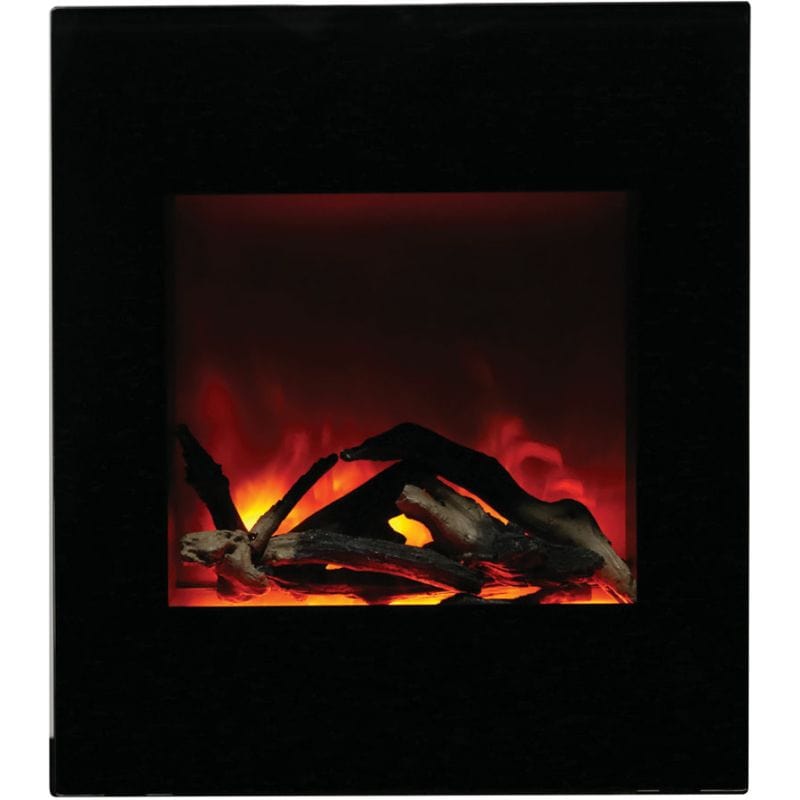 Zero Clearance Corner Electric Fireplace with Black Glass Surround by Amantii