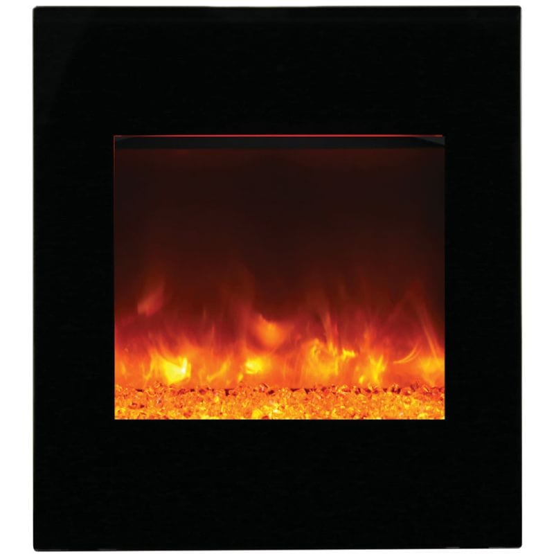 Zero Clearance Corner Electric Fireplace with Black Glass Surround by Amantii