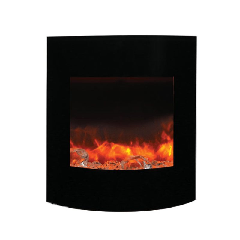 Zero Clearance Corner Electric Fireplace with Black Glass Surround by Amantii