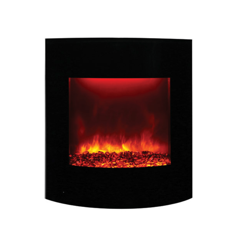 Zero Clearance Corner Electric Fireplace with Black Glass Surround by Amantii