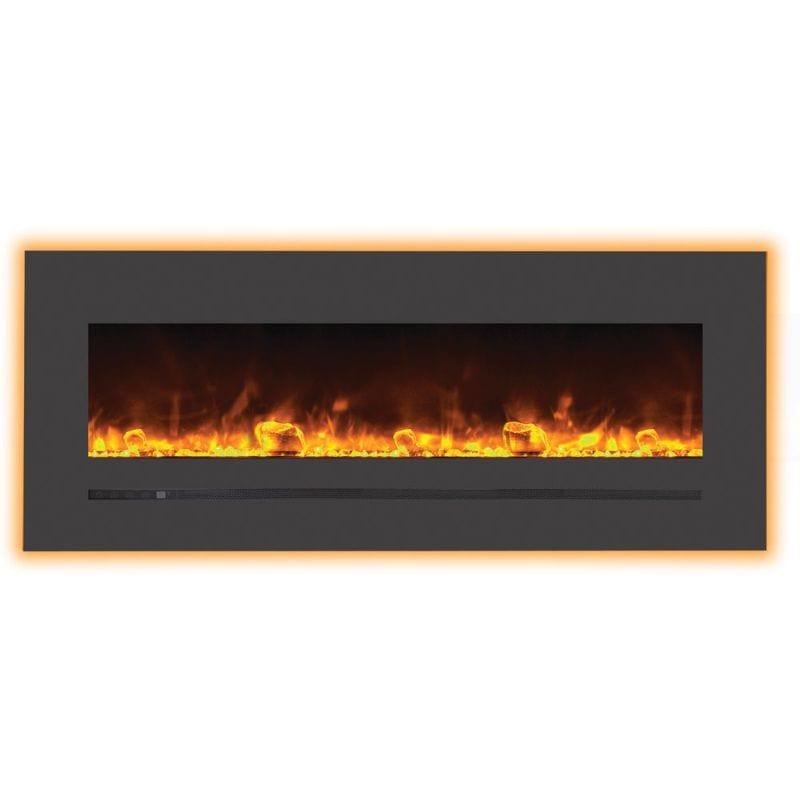 Wall Mount Flush Mount 48in Linear Fireplace with Yellow Fire
