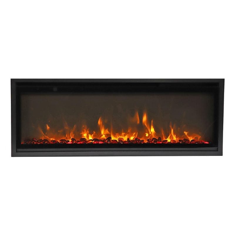 Sable Media and Yellow Flame Wall Mount EXTRA SLIM Fireplace by Remii