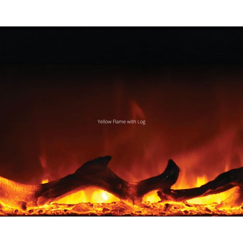 Yellow Flame with Log on ZECL Fireplace