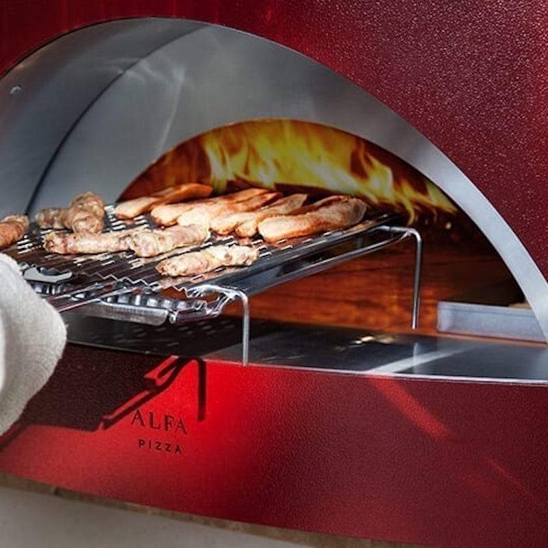 Cooking chicken wings in the Alfa Allegro Pizza Oven