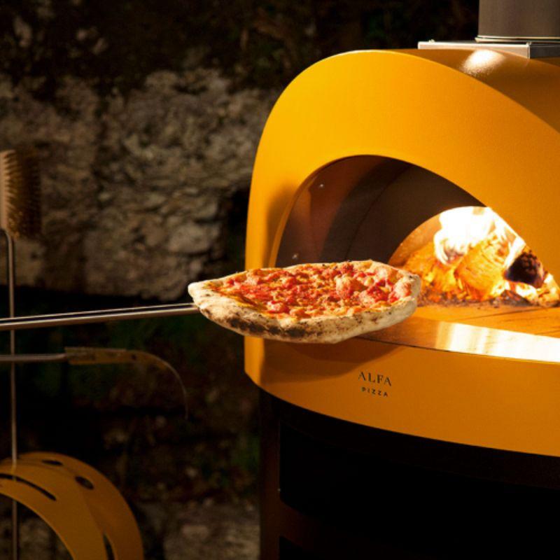 Cooking Pizza in ALFA Allegro Wood Fired Pizza Oven