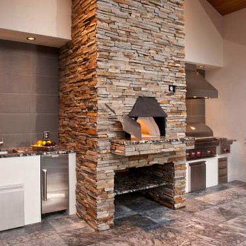 Wood-fired Pizza Oven installed indoors in kitchen