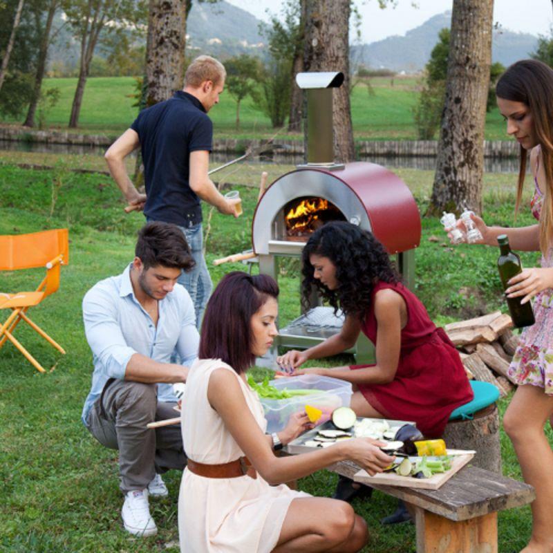 Outdoor Party with ALFA 5 Minuti Wood Fired Countertop Pizza Oven