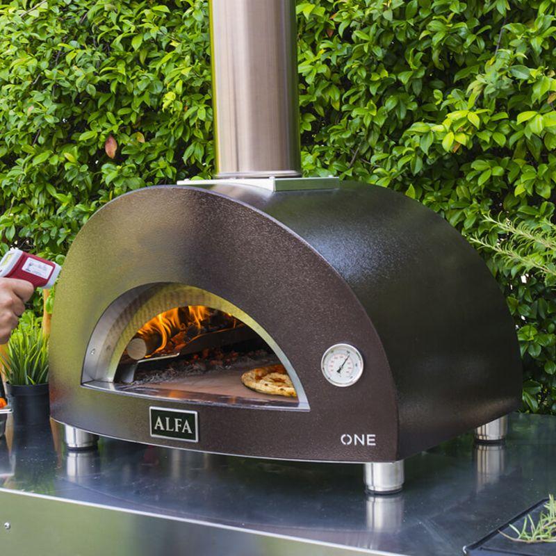 Cooking Pizza in Alfa ONE Wood Fired Pizza Oven