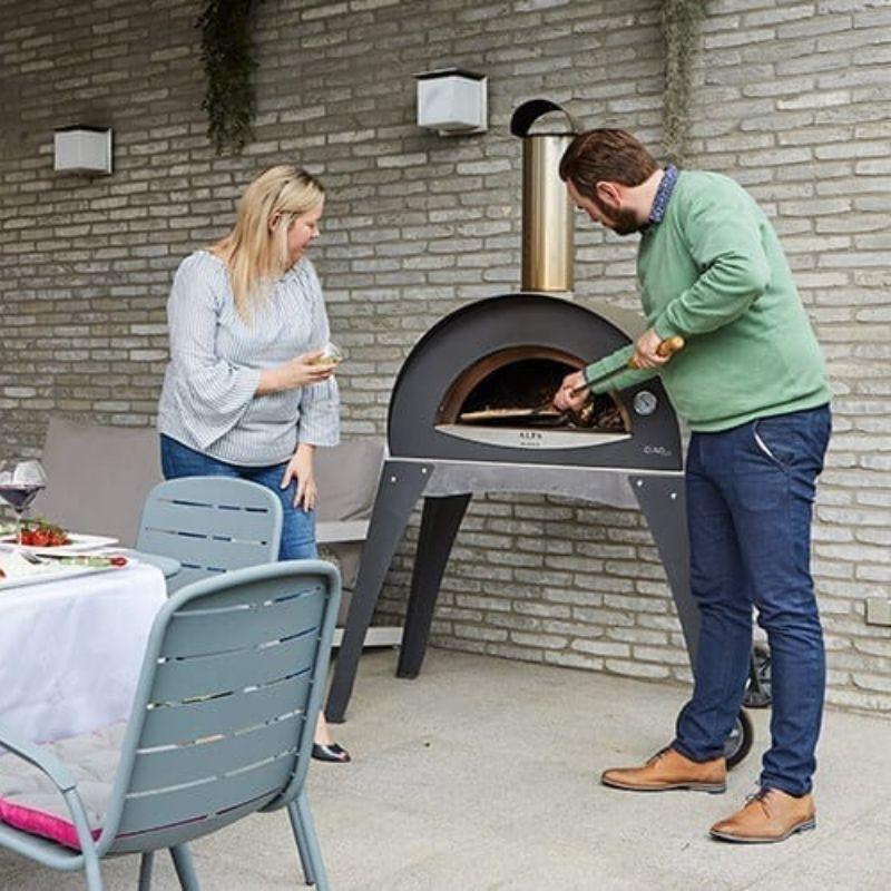 Cooking in an Alfa Ciao Pizza Oven on the Patio